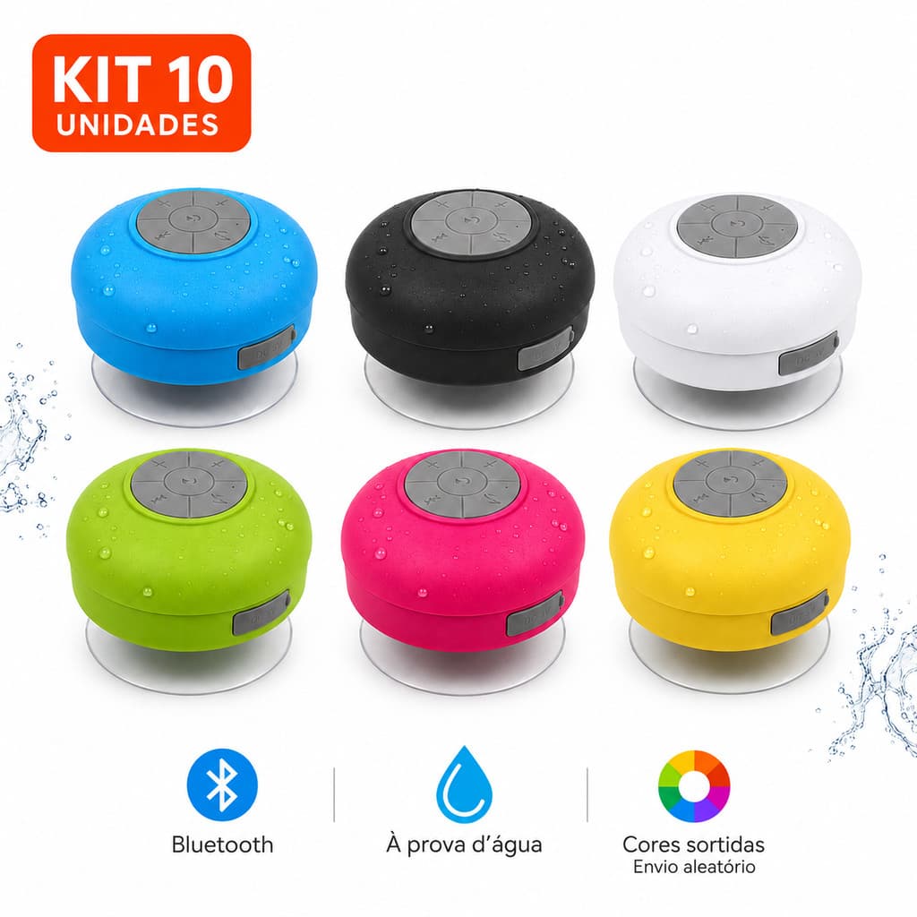 Atacado Kit 4/10 Mini Caixa De Som Bluetooth Para Banho Com Ventosa Resistente à Água Atacado