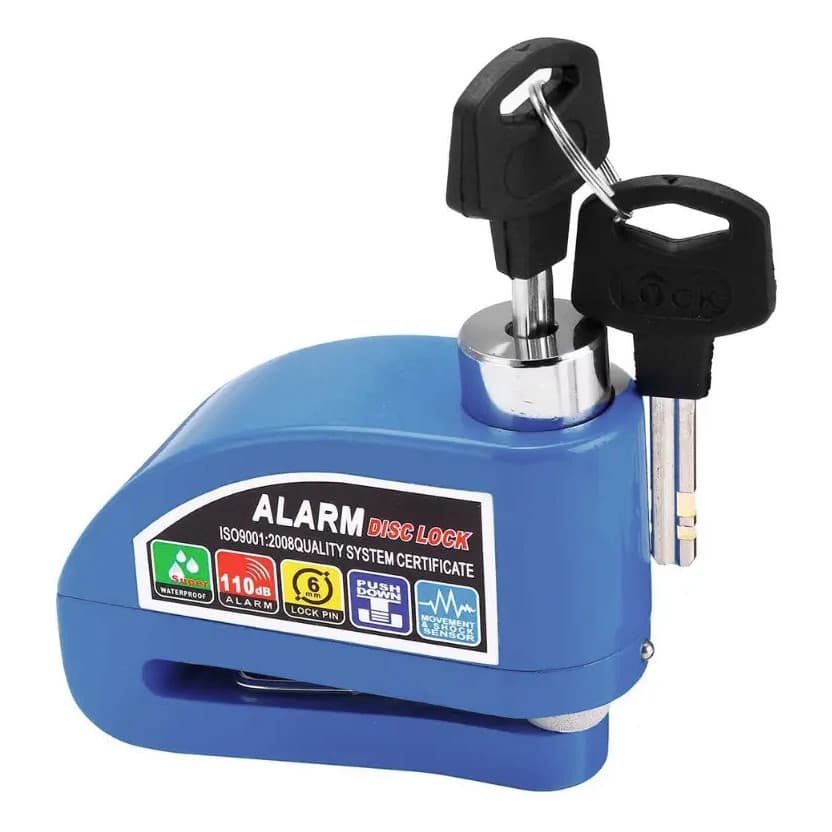 Trava Cadeado Disco De Freio Com Alarme Antifurto Para Moto