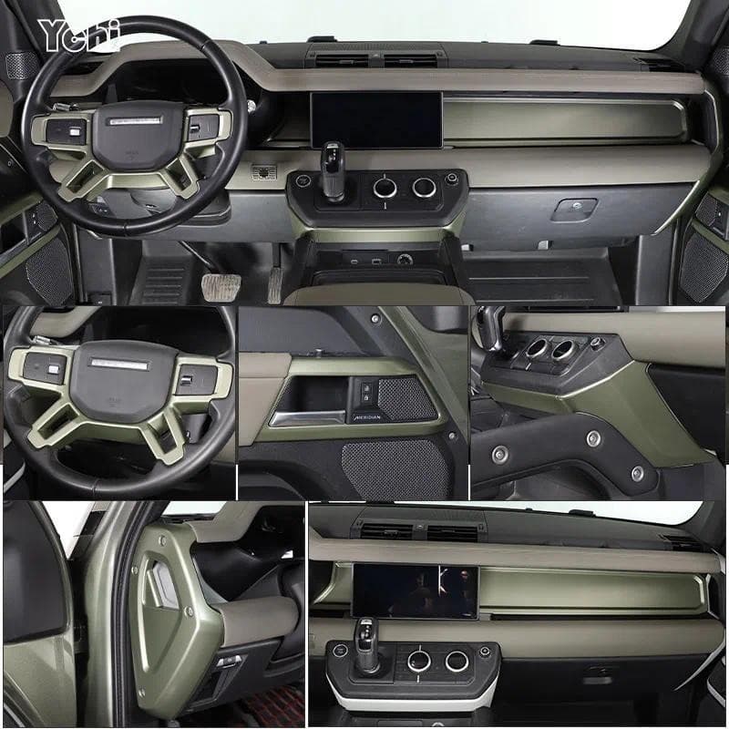 ABS Verde Para Land Rover Defender 110 2020-2023 Modificação Interior Do Carro Capa De Proteção Remendo Decorativo Acess