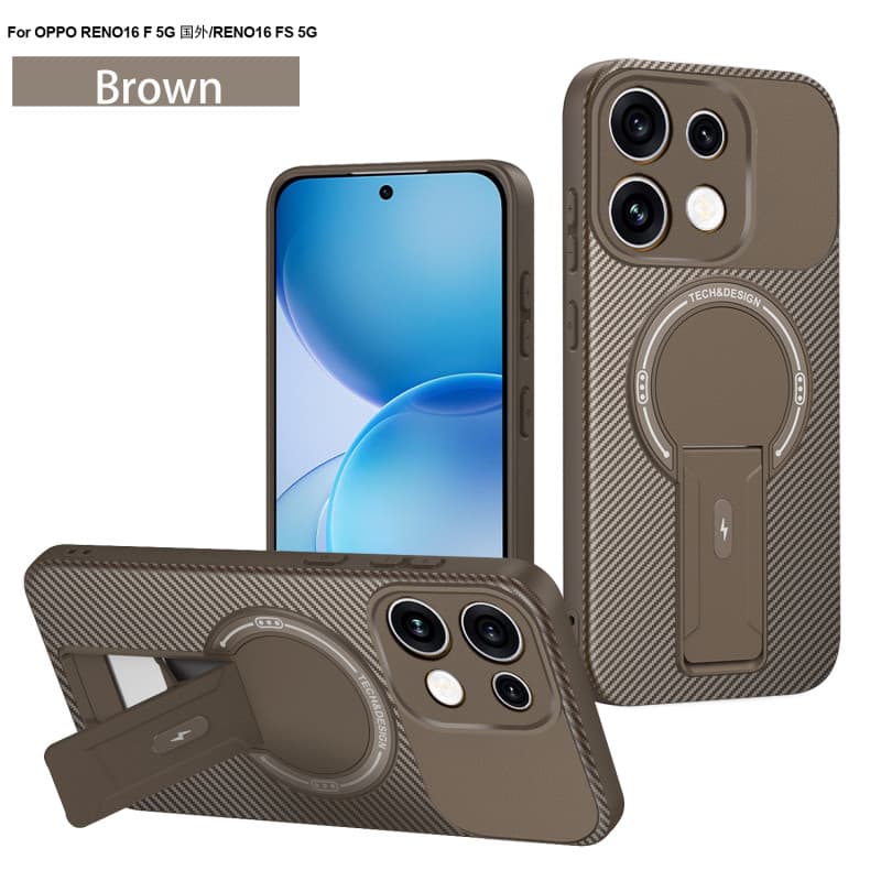 Suporte invisível padrão de fibra de carbono caso de telefone adequado para OPPO RENO16F carregador magnético sem fio RE