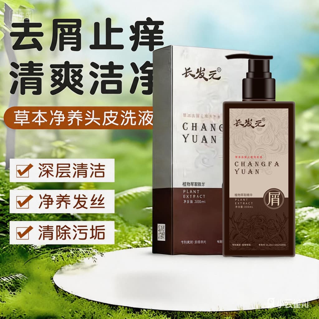 Cabelo longo Yuan planta essência anti-caspa anti-coceira Shampoo ervas polpa crua salão de cabeleireiro mesmo estilo pr