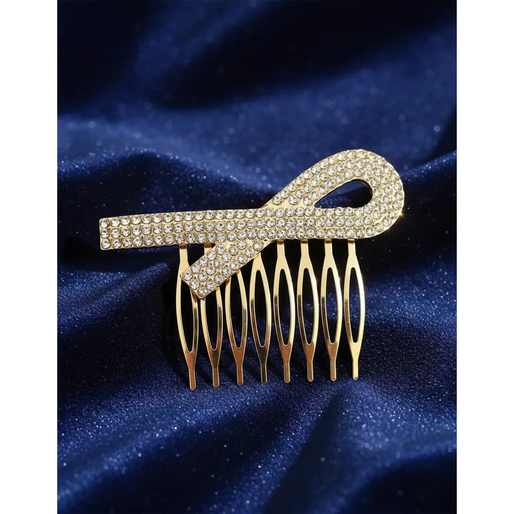 Pente Arranjo Cabelo Grampo Laço Strass Noiva Presilha