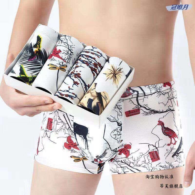 Cueca boxer masculina confortável quatro estações respirável adolescente meninos esportes boxer Shorts