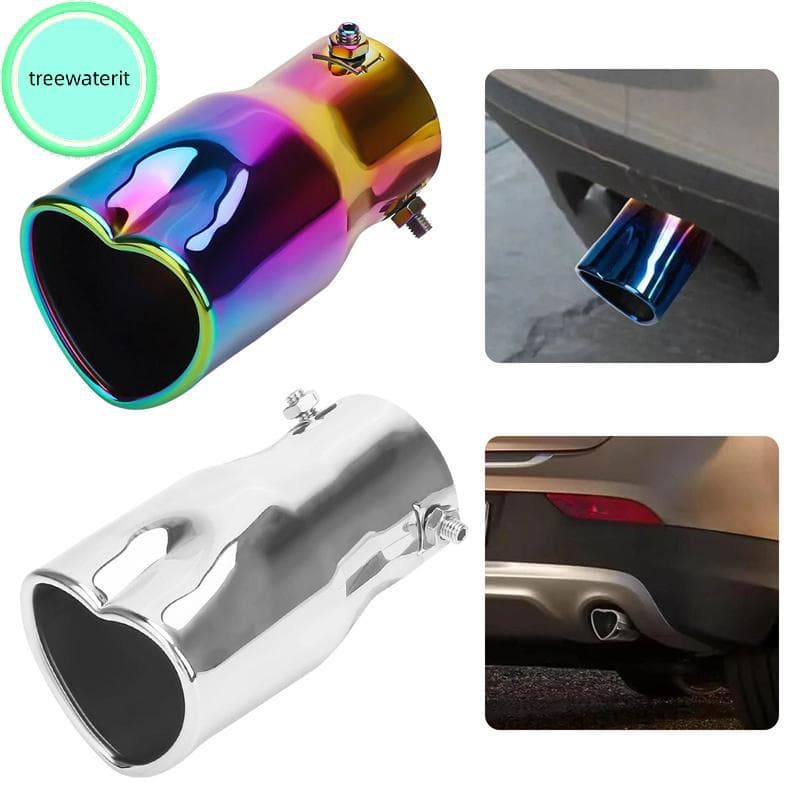 treewaterit Peças De Carro Novo Design Estilo Formato De Coração Acessórios Para 2.5 Polegadas Aço Inoxidável Prata Colo