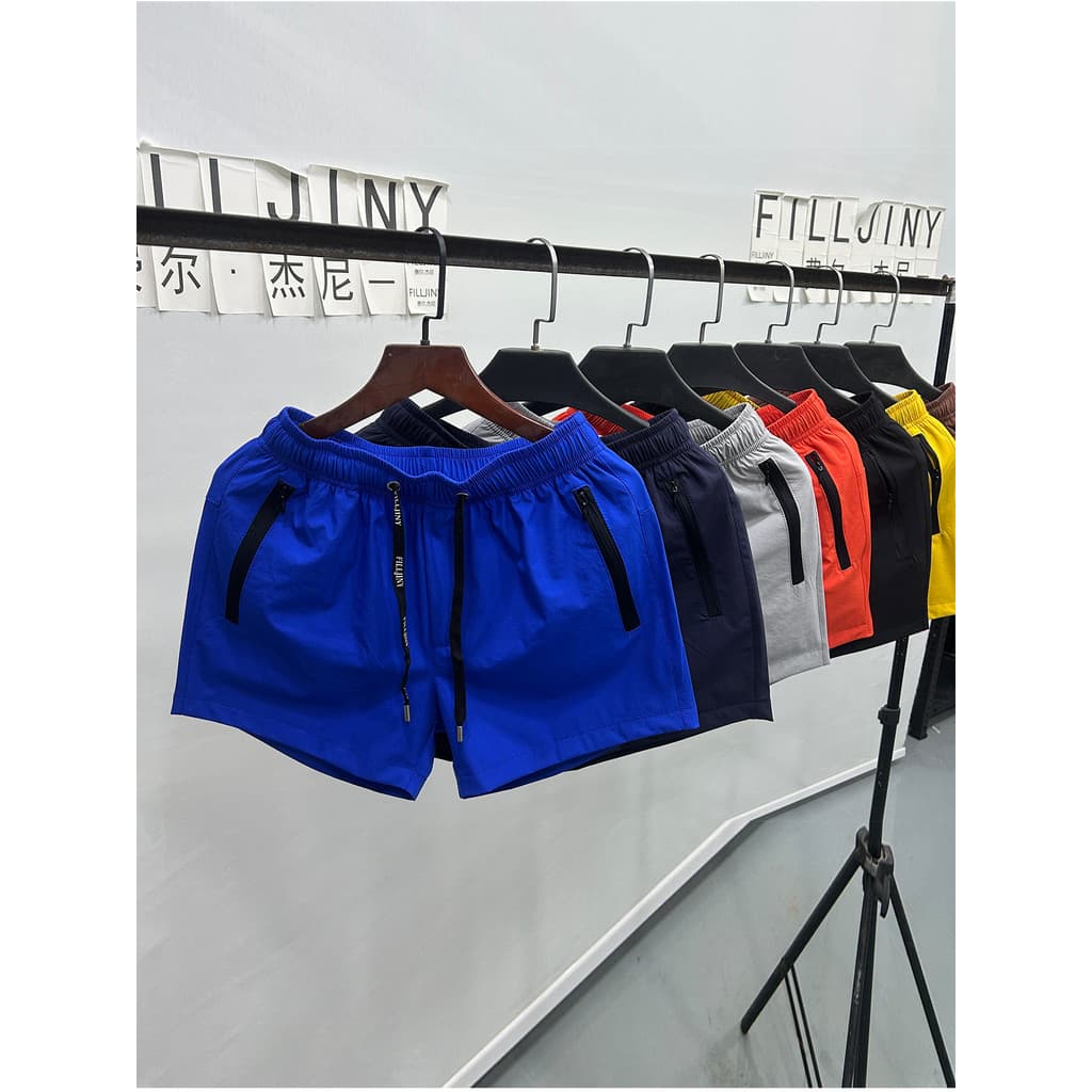 FILLJINY Shorts esportivos verão de secagem rápida estiramento multicolorido Casual casal calças de três pontos Ultra sh