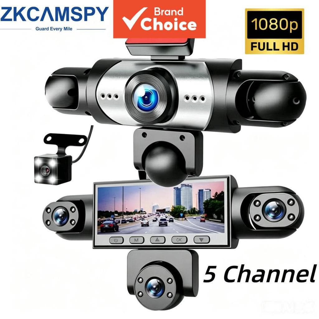 Câmera Veicular 5 Canais Fhd 1080p Visão Noturna Grande Angular