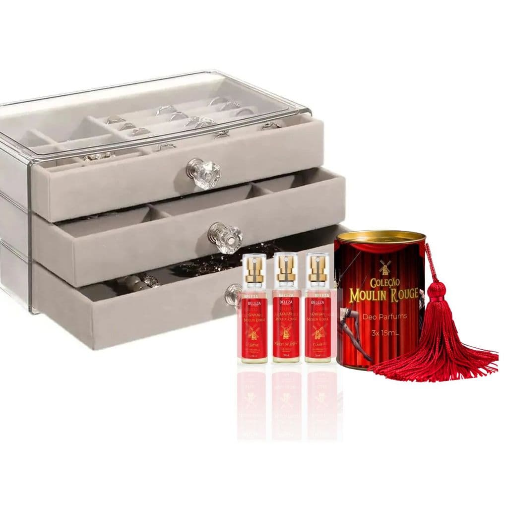 Kit  presente feminino perfumes e porta jóias  Moulin Rouge