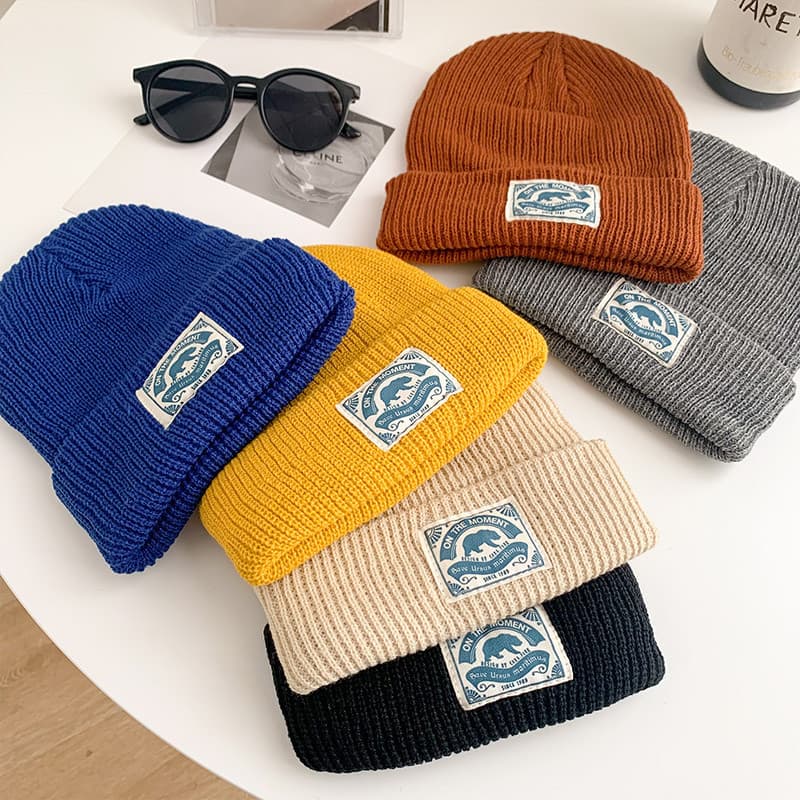 Influenciador ins mostrar rosto urso chapéu feminino outono inverno All-Match chapéu de lã chapéu frio pulôver chapéu de