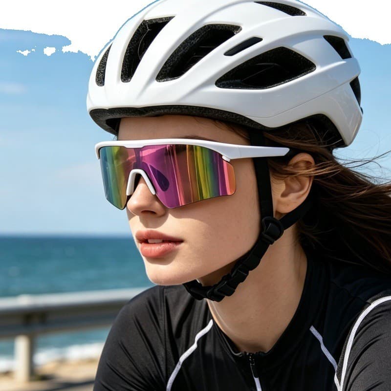 Óculos de sol esportivos para corrida, óculos de sol siameses à prova de vento para ciclismo UV400 Anti-ultravioleta par