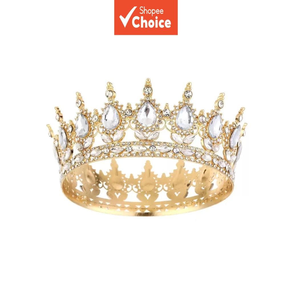 Coroa de princesa de cristal elegante modelo 2026, ideal para competições, eventos especiais e decoração de bolos