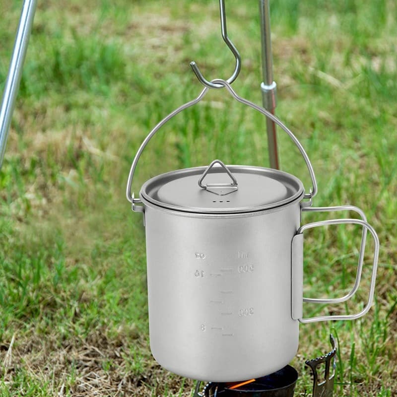 Pote De Titânio Ao Ar Livre , Caneca , Utensílios De Mesa , Acampamento , Piquenique , Copo De Água De Café , Chá Com Ta