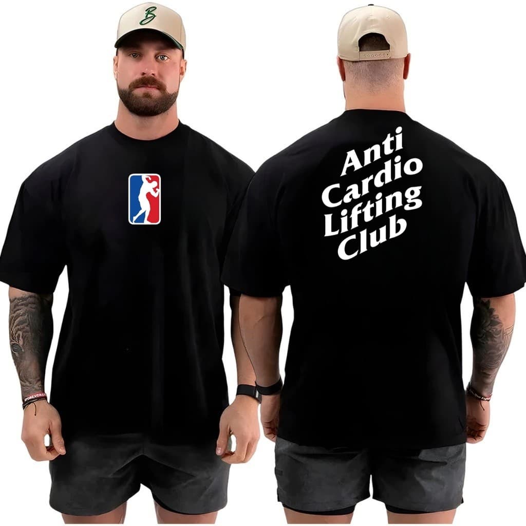 Camiseta Camisa Oversized Top para Academia Musculação Streetwear anti cardio 100% Algodão