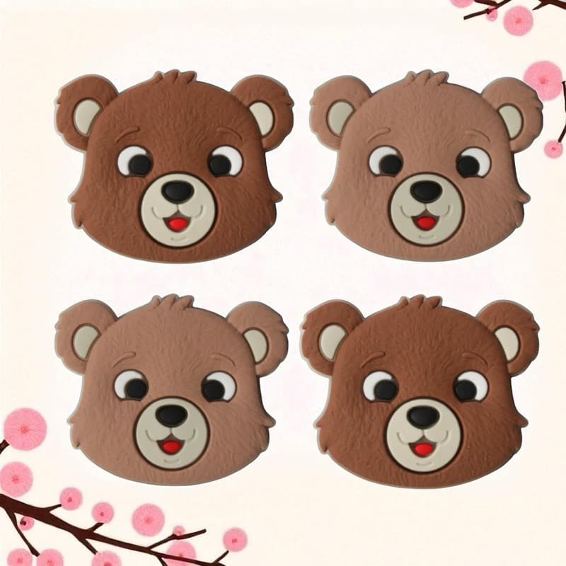 10 Apliques Emborrachado  Rosto Urso Novo Infantil Laços Tiaras Prendedores Artesanato