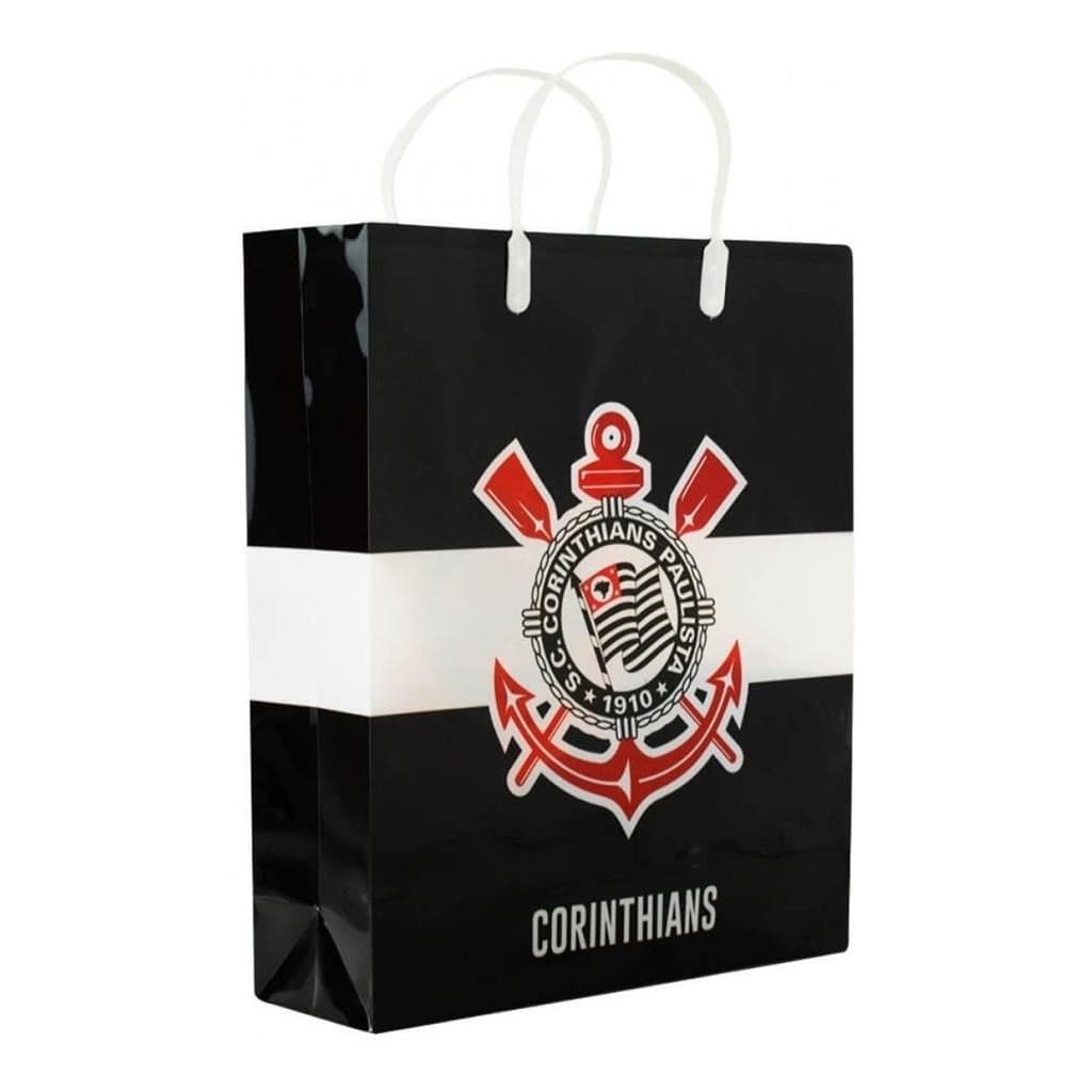 Sacola De Presentes Cores Time 33x9x27cm - Corinthians