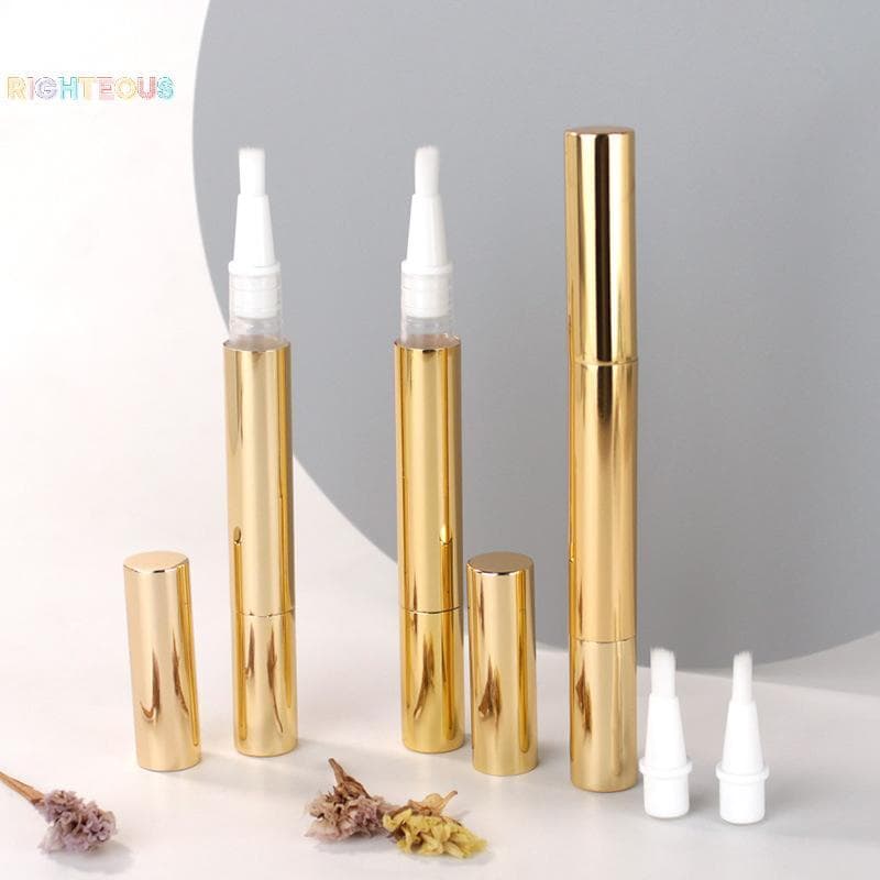 Rightrous 3ml Recipiente De Óleo De Cutícula Com Escova Tubo De Bálsamo Labial Canetas De Torção Vazias Nutritivo Para U