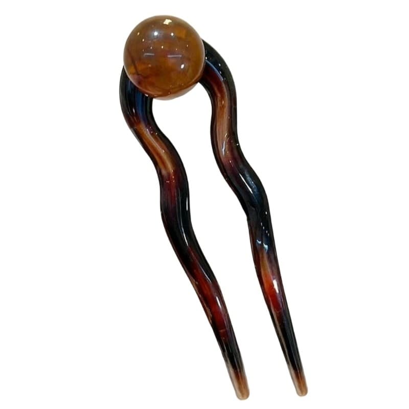 Melhor Cacau Geléia Redonda retro Grânulo Em Forma De U Acrílico hairpin Acessórios De Cabelo Grampo