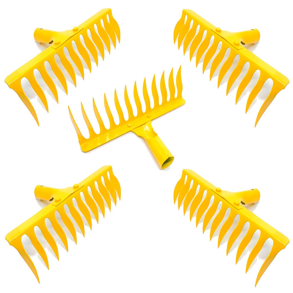 Ancinho Rastelo Ciscador De Metal Resistente Jardinagem 12 Dentes 5 Undidades Sem Cabo Oz
