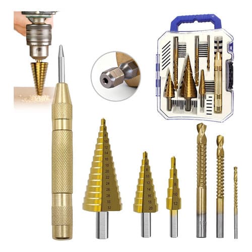 Kit 7 Profissoes Brocas Escalonada 4-12-20-32mm Com Caixa