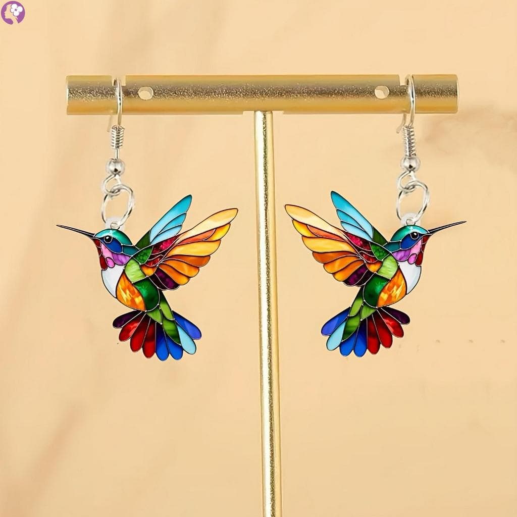 Brincos De Beija-Flor Coloridos Hipoalergênicos , Leves , Gancho , Presentes Para Feriados De Natal , Aniversários