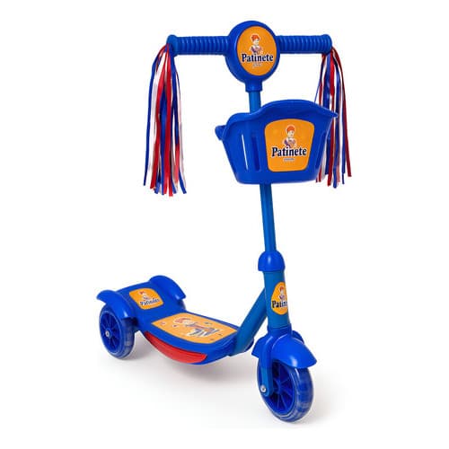 Patinete 3 Rodas Infantil Musical Menino Divertido Azul