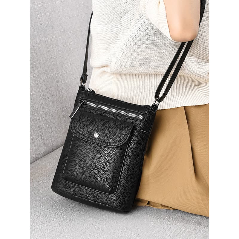 Mensageiro pequeno saco 2026 novo estilo moda feminina outono inverno couro genuíno Super quente ombro pequena bolsa de