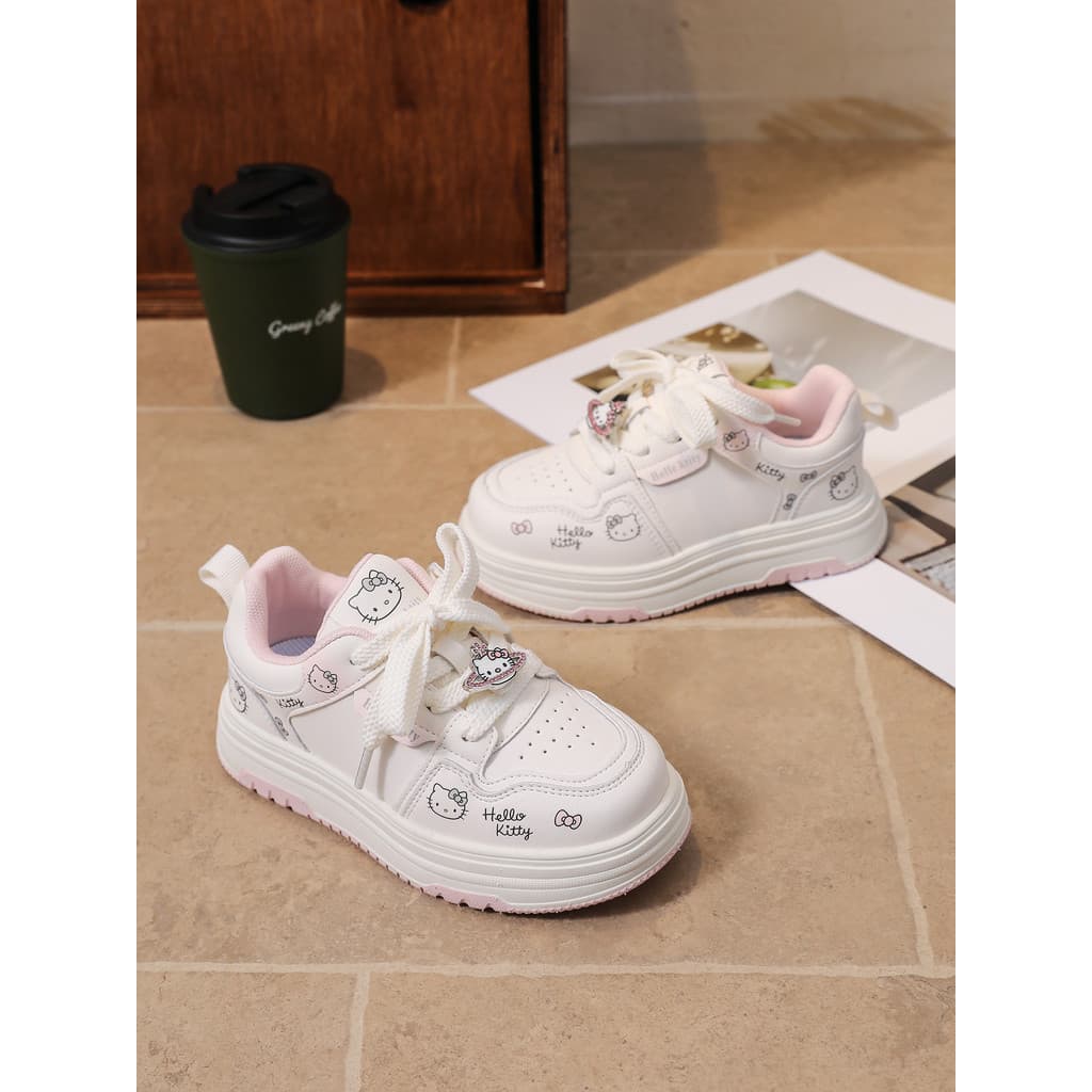 Desenhos animados leves meninas sapatos brancos primavera tênis casuais 2026 sapatos de cano baixo sapatos de estudante