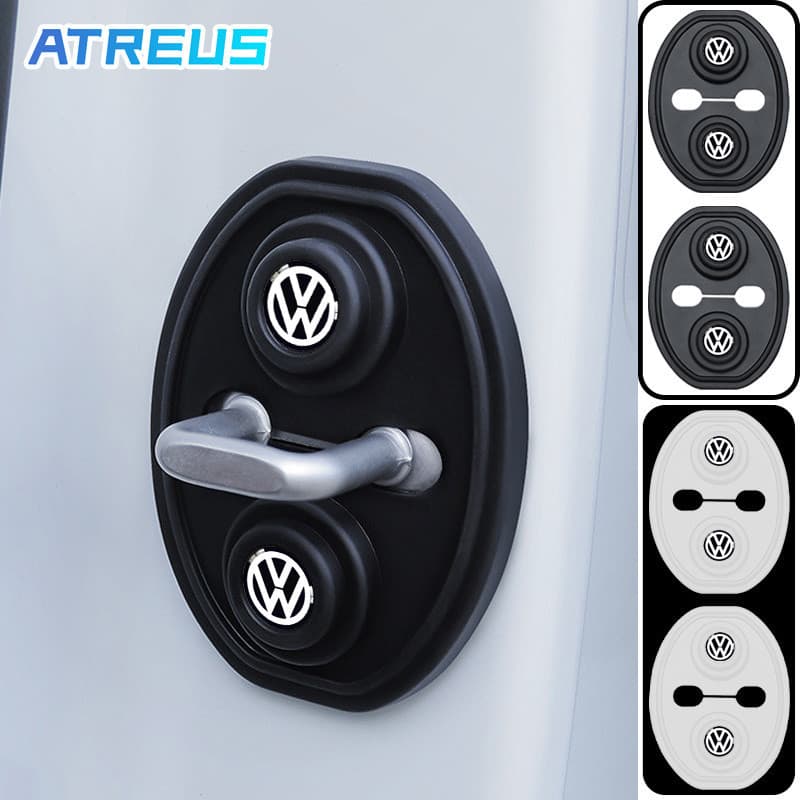 4Pcs Volkswagen Tampa De Proteção Da Fechadura Porta Do Carro Anticolisão Em De Silicone Veicular Amortecedor Acessórios