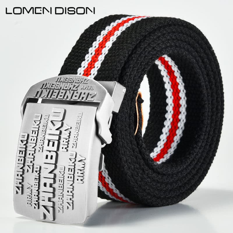 Cinto de lona suave fivela automática cinto masculino Casual simples mais calças compridas cinto estudante juventude ver