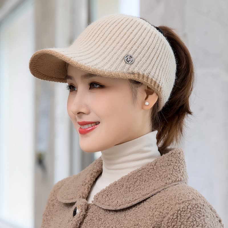 Versão coreana, gorro de malha feminino para outono/inverno, combina com tudo, realça o rosto, é quente e permite usar c