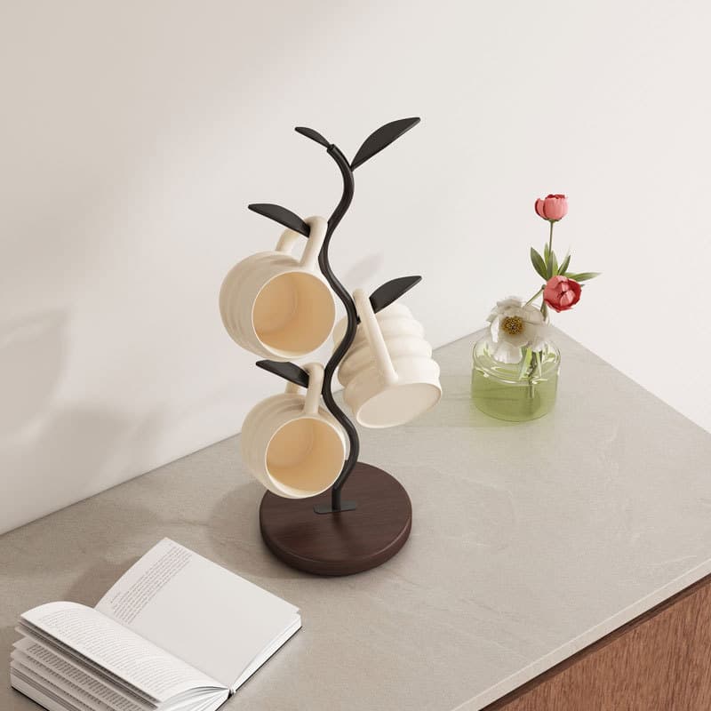 Porta-copos, suporte para armazenamento de copos de água, com drenagem de água, para uso doméstico na sala de estar, fei
