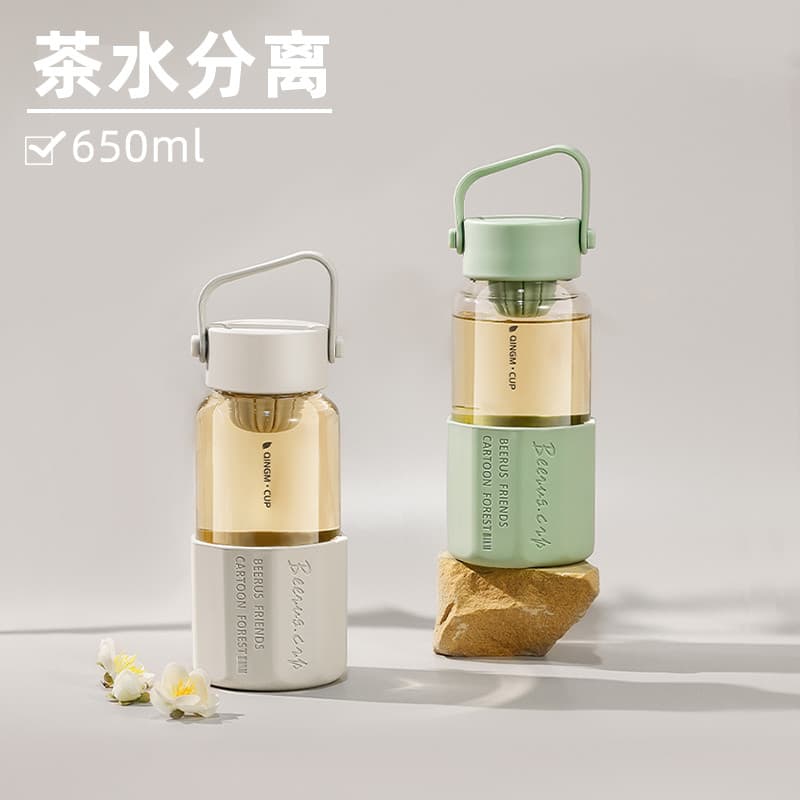 Copo de água 2024 novo estilo feminino escritório chá separação água xícara de chá alto borosilicato palha copo de vidro