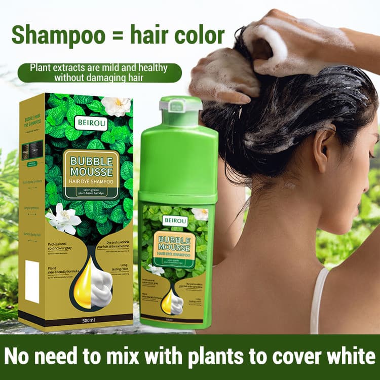 【Natural e Duradoura】【Cobertura Natural】HFH-【Fórmula Natural de Bolhas】Tintura de Cabelo/Tintura Bolhas/Cor de Cabelo
