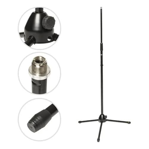 Pedestal Stagg Ajustável Para Microfone (reto) - Mis-1020bk Preto