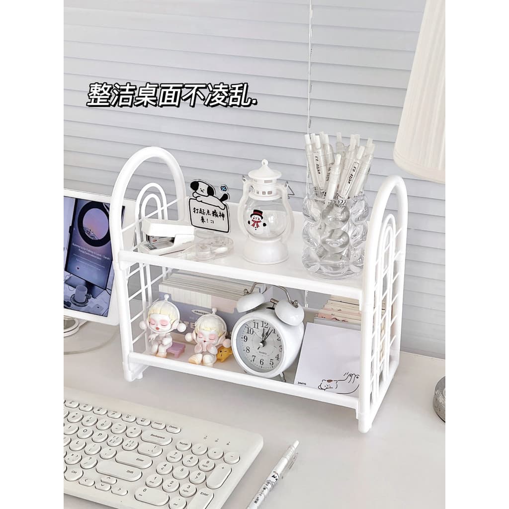 Prateleira de mesa simples para uso doméstico, grande capacidade, Rack de armazenamento de cosméticos, dormitório de esc