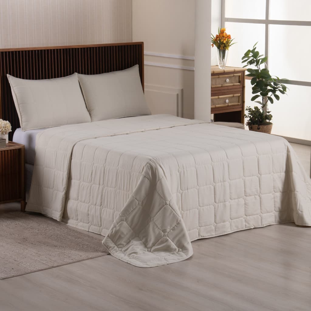Cobre-Leito Speciale Percal 400 Fios Costurado Dupla Face – Elegante e Confortável