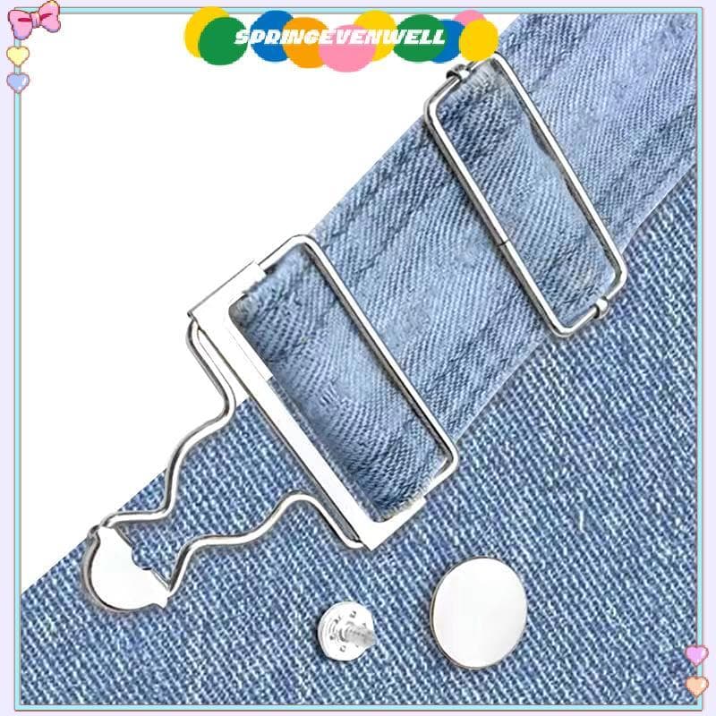 [springevenwell] Dungaree Fixadores Clipe Cinta Bules Com Botões Jeans Conjunto Para Jaets Casa DIY Vestuário Suprimento
