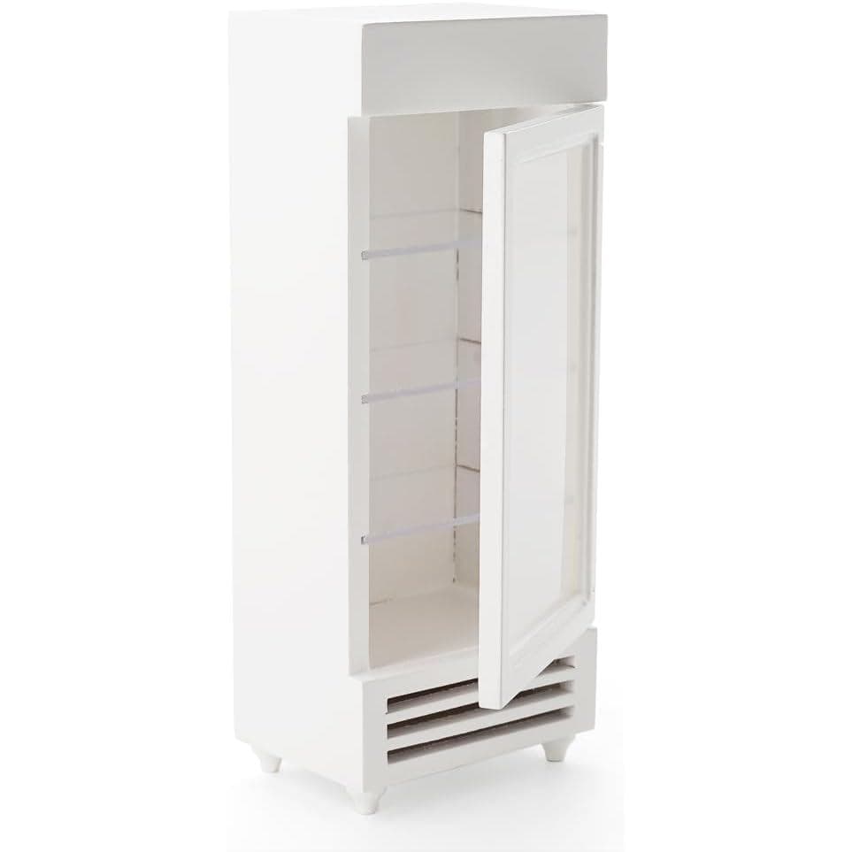 Odoria Refrigerador Miniatura 1/12 para Casa de Bonecas, Acessórios de Mobiliário de Cozinha, Branco
