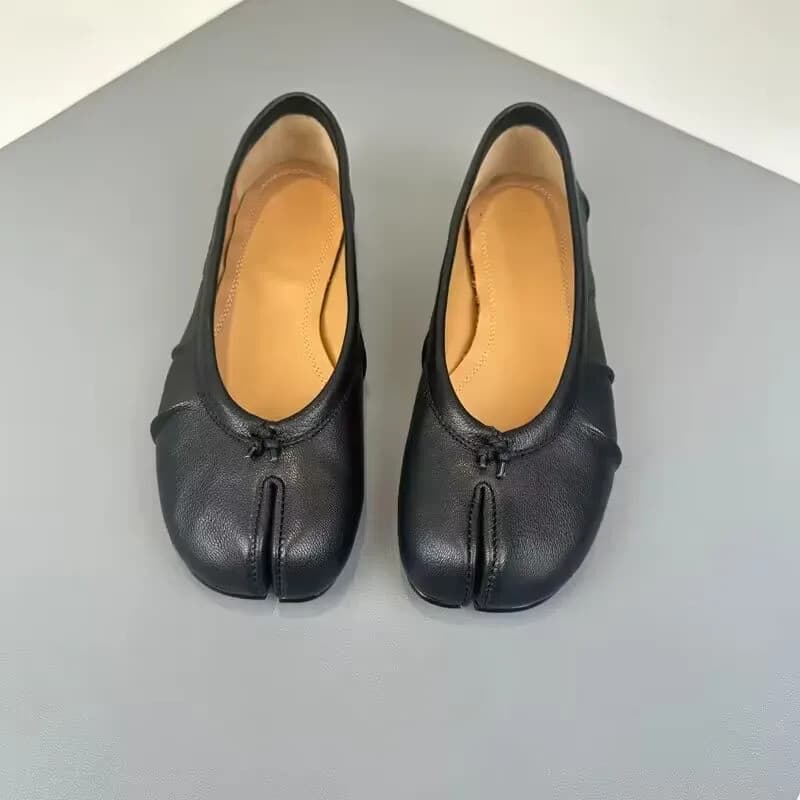 Sapatos Tabi de Couro PU da Moda para Mulheres, Feitos à Mão, Sapatos Planos de Alta Qualidade, Design Luxuoso, Mules de