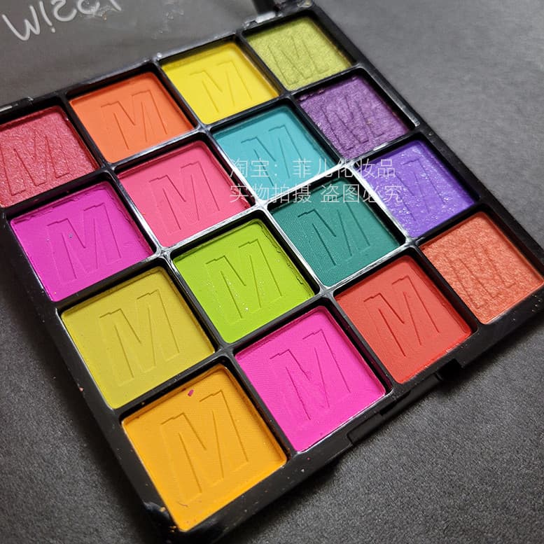 Paleta de sombras com glitter lantejoulas azul roxo verde rosa vermelho amarelo glitter fosco desempenho de palco estuda