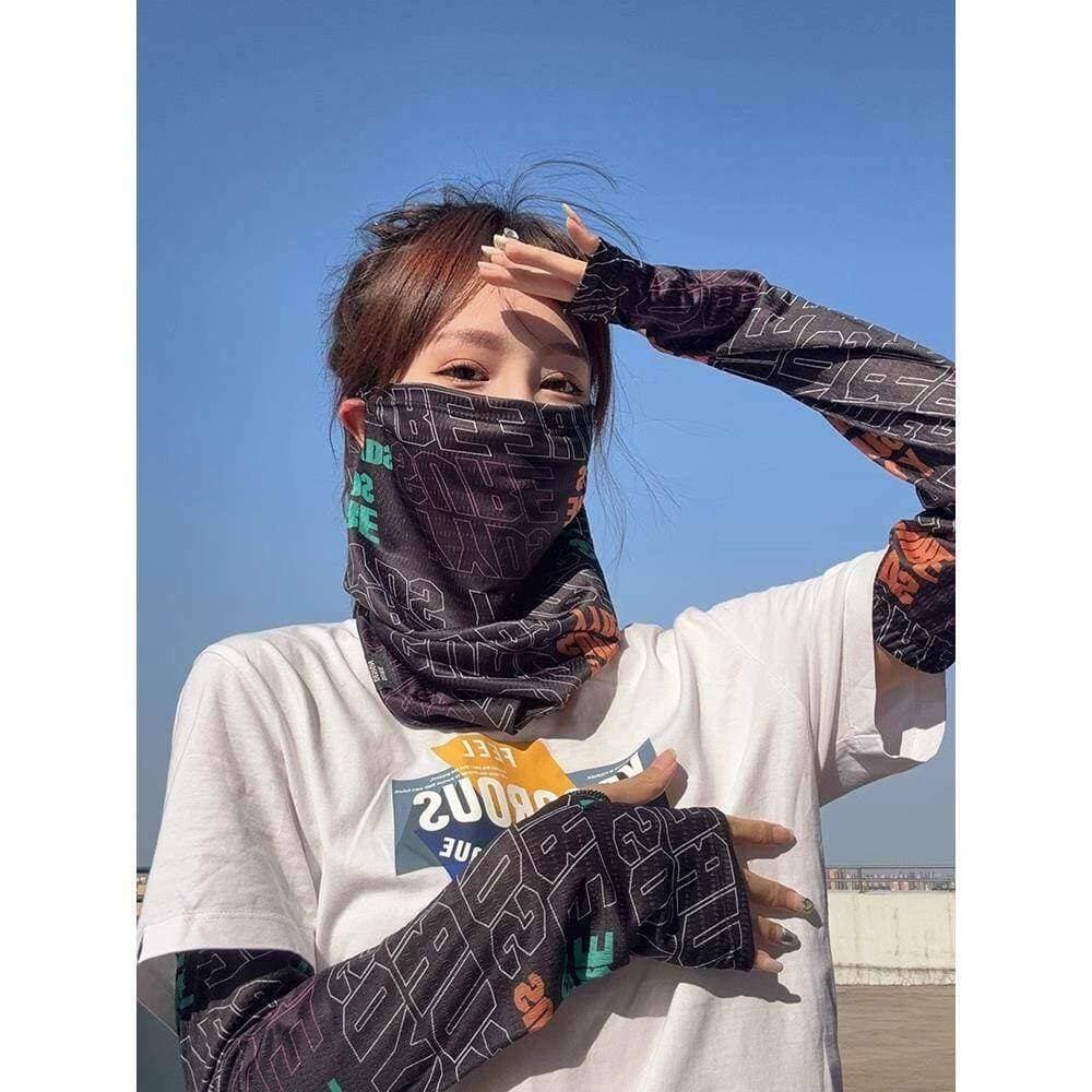 Máscara protetora solar de seda gelo pescoço capa masculina guarda-sol máscara pescoço proteção pescoço verão máscara fa