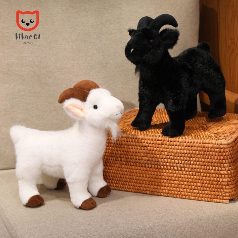 LILACUVOE Boneca De Pelúcia De Cabra Para Bebê , Chaveiro De Algodão PP De Ovelha Com Chifres , Brinquedos De Macios E F