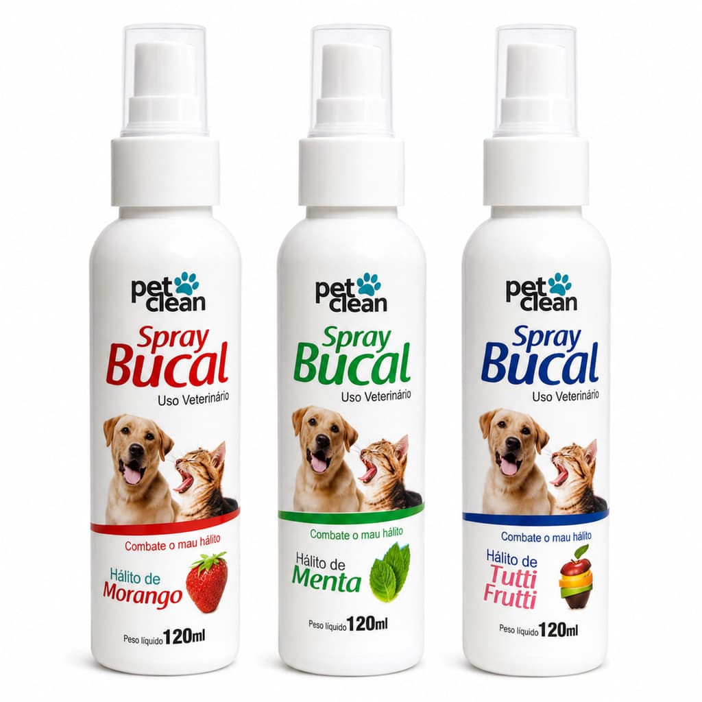 Spray Bucal Pet Clean Cachorro Gato Higiene Bucal Mau Hálito
