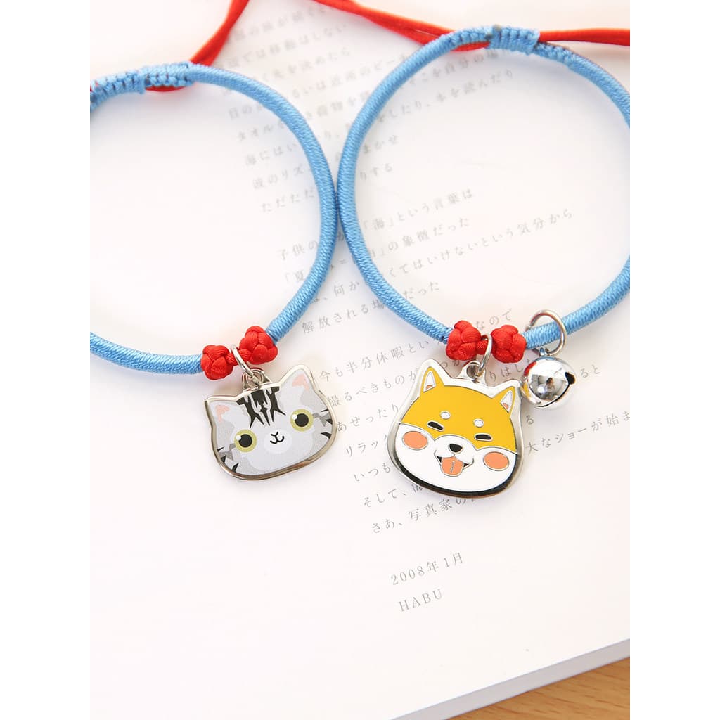Coleira tecida para animais de estimação, colar artesanal para cachorro, gato, sino, gatinho, filhote de cachorro, acess