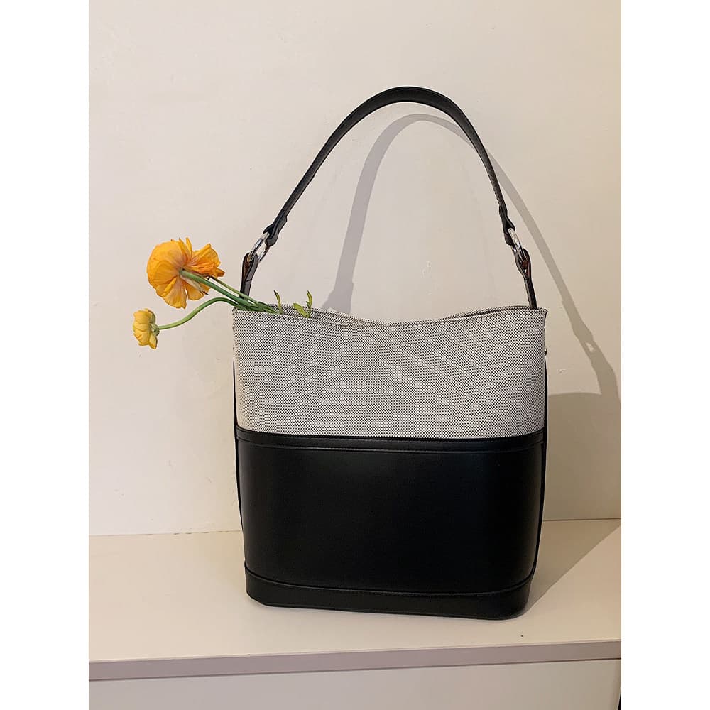 bolsa feminina Bolsa Bolsa feminina costura nicho francês bolsa balde combinada