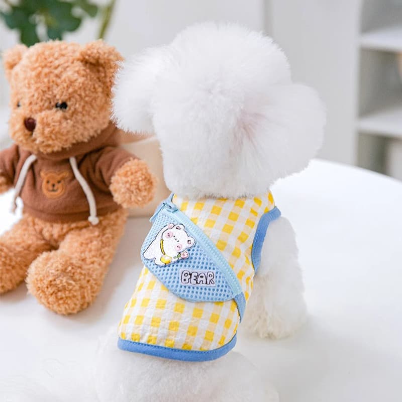 Roupas para cães de estimação verão respirável fino Bichon Teddy Schnauzer filhote de cachorro colete de duas pernas Yor