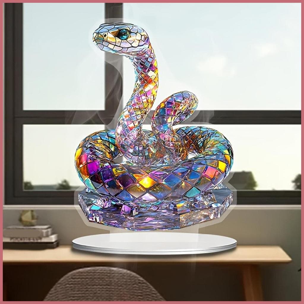 Estátua De Cobra 2D , Decoração De Mesa , Sinal Acrílico , Estatueta De Animal , Arte Colecionável , Artesanato Para Col