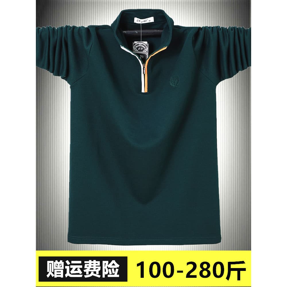 Inverno masculino meio zíper gola alta moletom Plus Size algodão pesado topo cara gordo solto 100kg de comprimento @