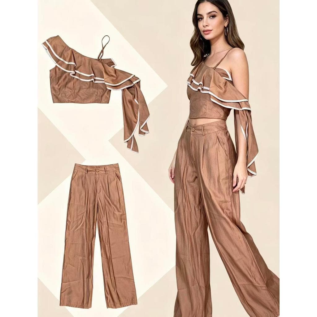 Conjunto feminino de estilo novo e fashion, com personalidade, fresco e respirável