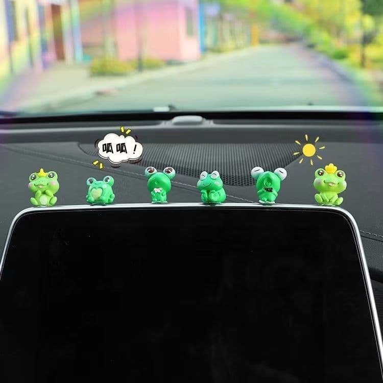 ❤❤ Bonito pequeno sapo ornamentos criativo Console central High-End decoração Interior do carro suprimentos sapo príncip