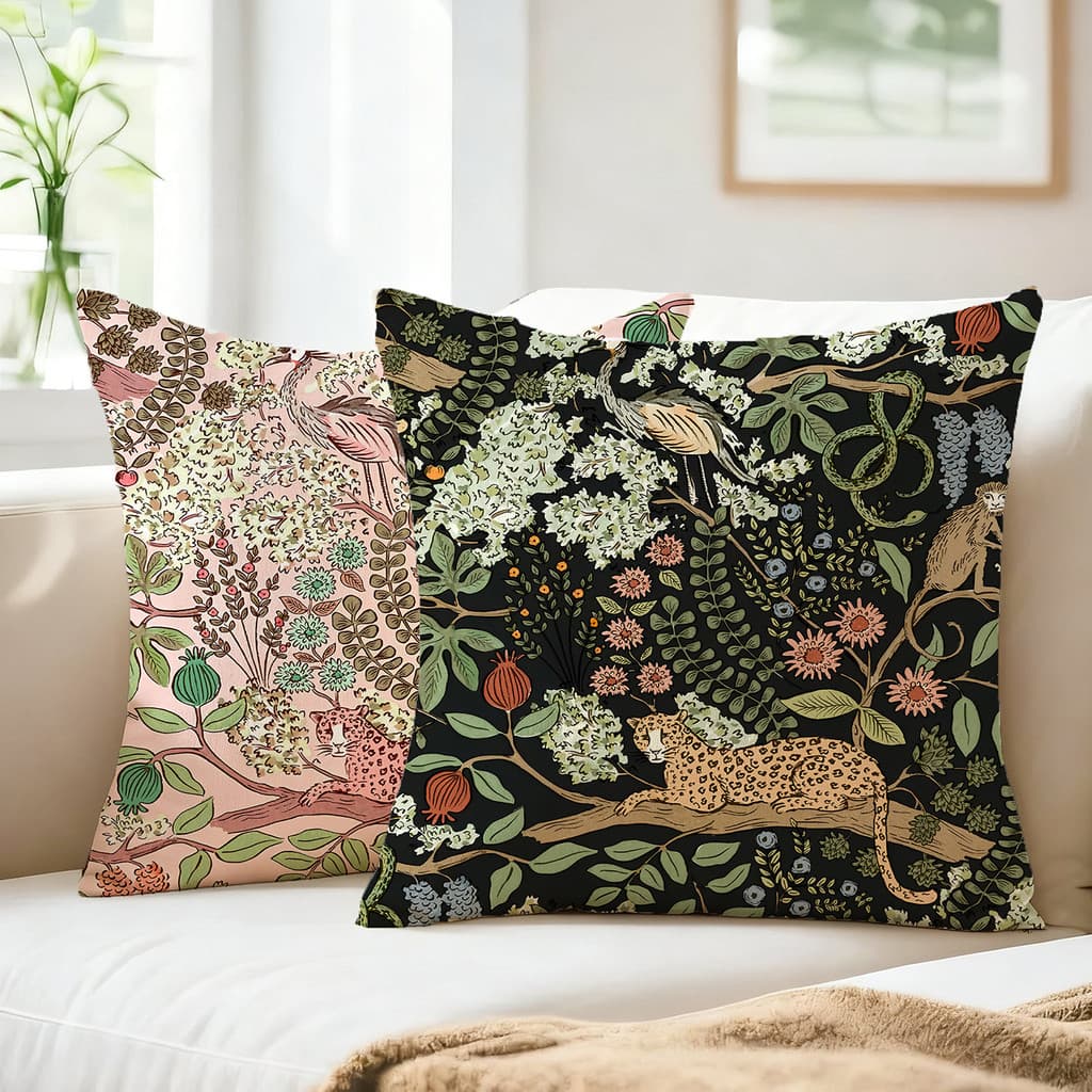 Retro estilo étnico planta flor fronha sofá decoração almofada de algodão linho dupla face impresso cabeceira grande tra